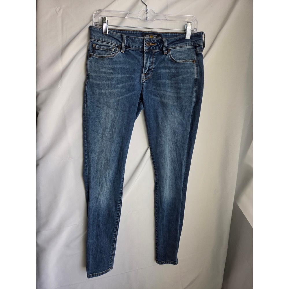 Lucky Brand Skinny Jeans Womens Blue Medium Wash Skinny Mid Rise Tapered